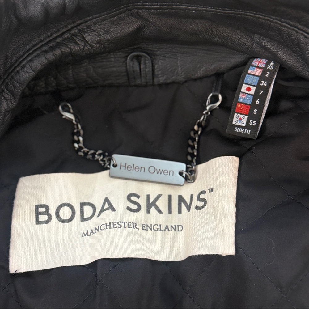 Boda Skins Black Sheepskin Moto Jacket Sz 2 N S Alexander Celeb Owned Rare HTF - Picture 7 of 11